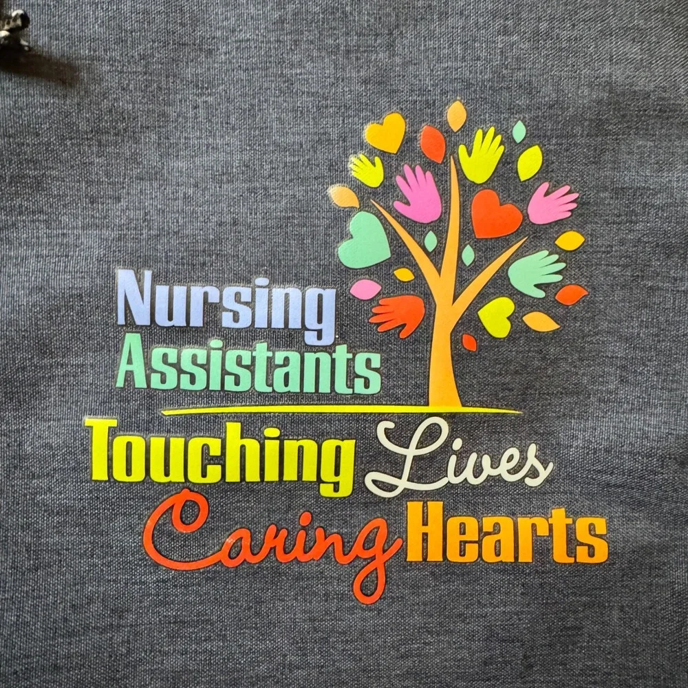 Nursing Assistants Touching Lives Caring Hearts Backpack Navy Blue One Size
